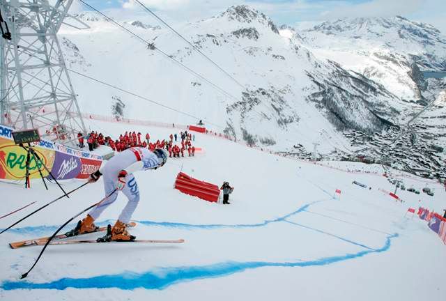 Lindsey Vonnová na startu Super G. Krom tohoto závodu vyhrála i ženský závod ve sjezdu. | Foto: Reuters