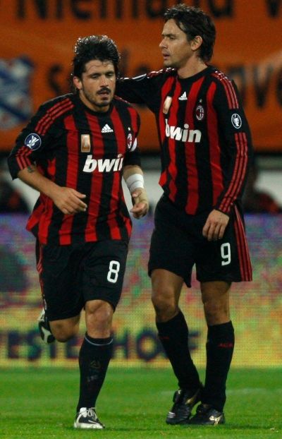 Gannaro Gattuso (vlevo) a Filippo Inzaghi | Foto: Reuters