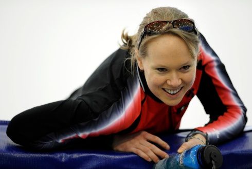 Klassenová, kanadská rychlobruslařka, jedna z favoritek závodů na oválu v hale v Richmondu | Foto: Reuters