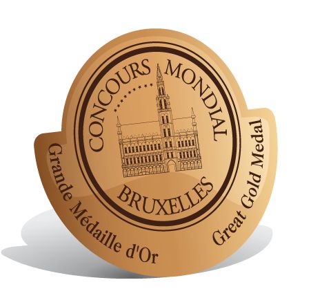 Zlatá medaile udělovaná na soutěži Concours Mondial de Bruxelles. | Foto: Archiv Concours Mondial de Bruxelles