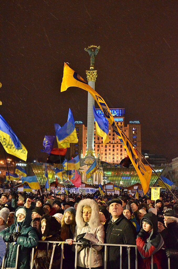 Demonstranti na náměstí Nezávislosti v Kyjevě. | Foto: Ivo Dokoupil