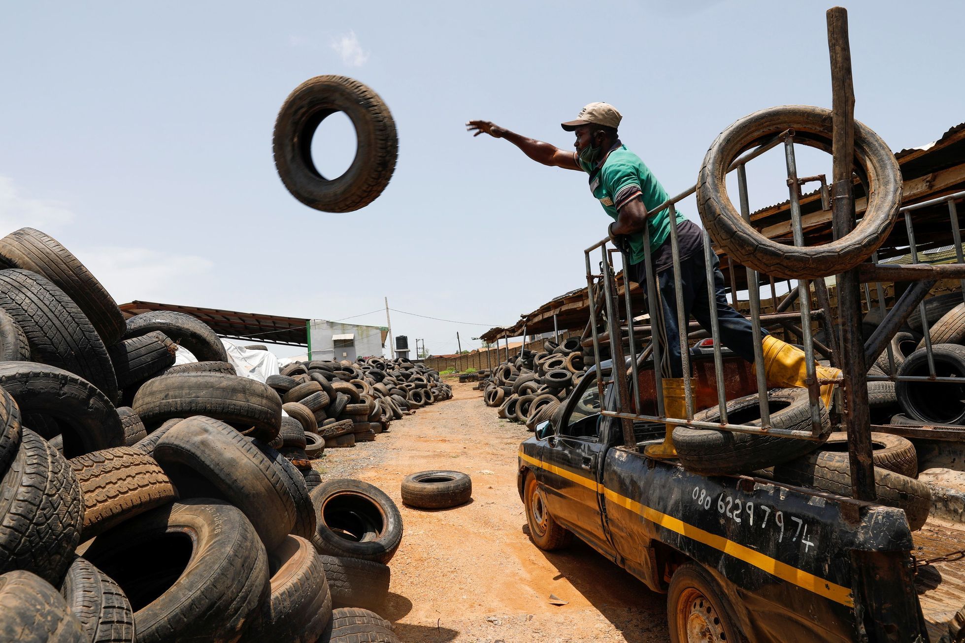 Businesswoman discovered new black gold.  He makes paving stones from used tires