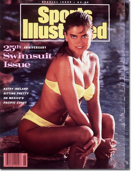 Kathy Ireland (1989). Obálku zdobila ještě o tři roky později a poté v roce 1994. | Foto: http://sportsillustrated.cnn.com / Paolo Curto