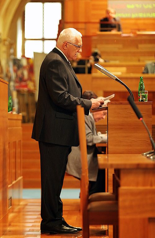 Prezident Václav Klaus dnes promluvil k Senátu. | Foto: Tomáš Adamec, Aktuálně.cz