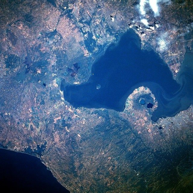 Jezero Managua na satelitním snímku | Foto: Archiv NASA