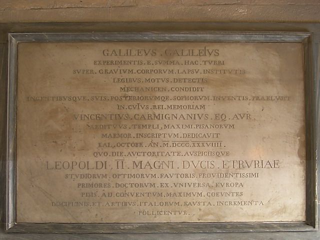 Pokusy z gravitací na věži prováděl i místní rodák Galileo Galilei | Foto: Wikipedia Commons