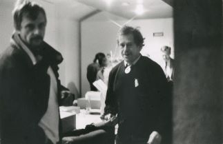 Dagmar Hochová. Z cyklu Aurora (Jan Foll, Václav Havel, Václav Klaus), Praha, listopad 1989. | Foto: GHMP