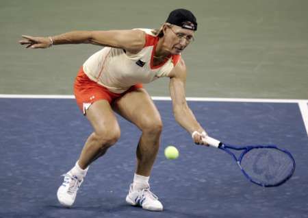 Martina Navrátilová v posledním zápase své kariéry, při vítězném finále smíšené čtyřhry na US Open | Foto: Reuters