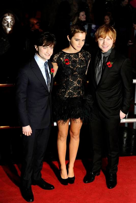 Premiéra filmu Harry Potter - Daniel Radcliffe, Emma Watson a Rupert Grint. | Foto: Reuters