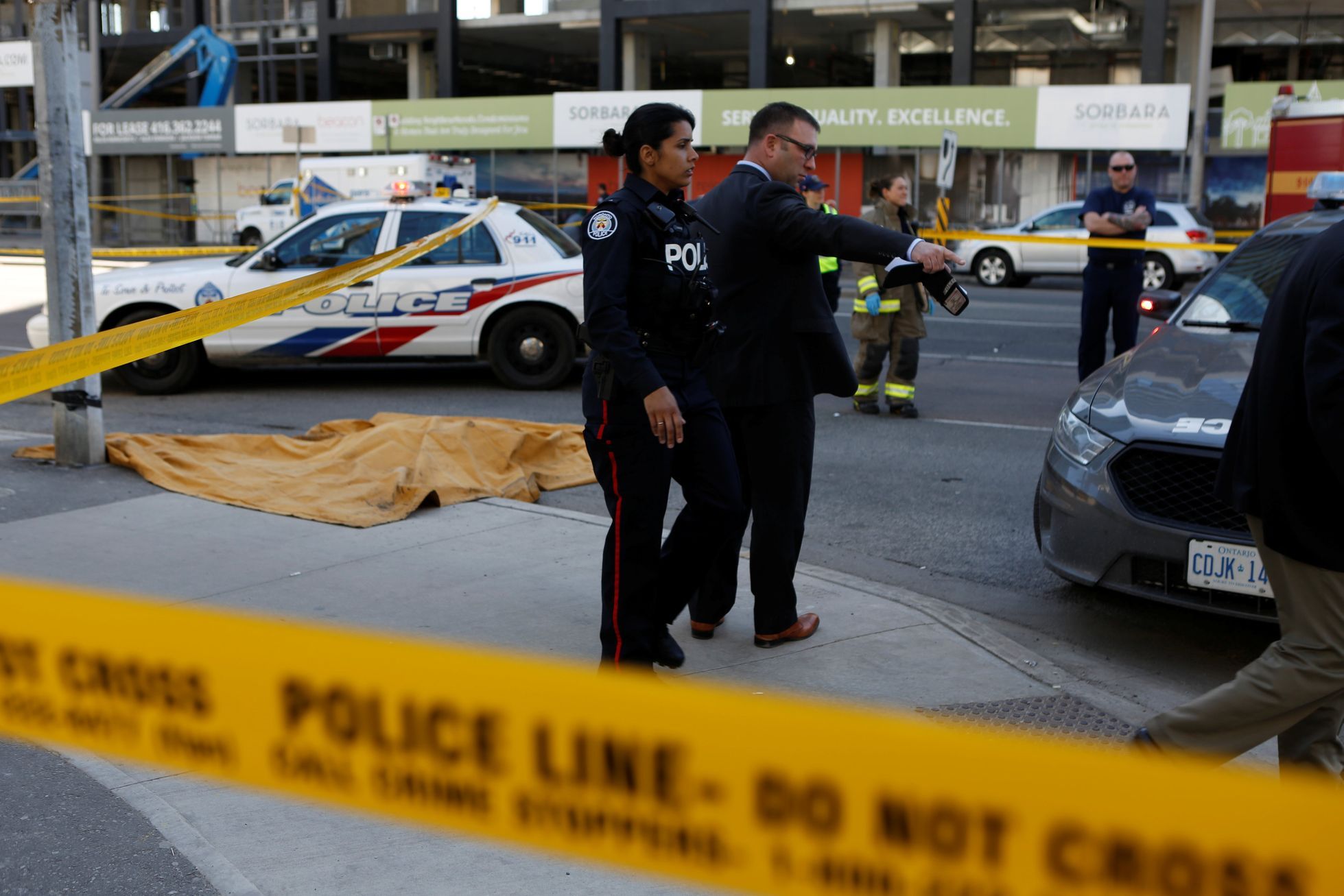 Canadian police arrested a man in a medieval robe, killing two people and injuring others