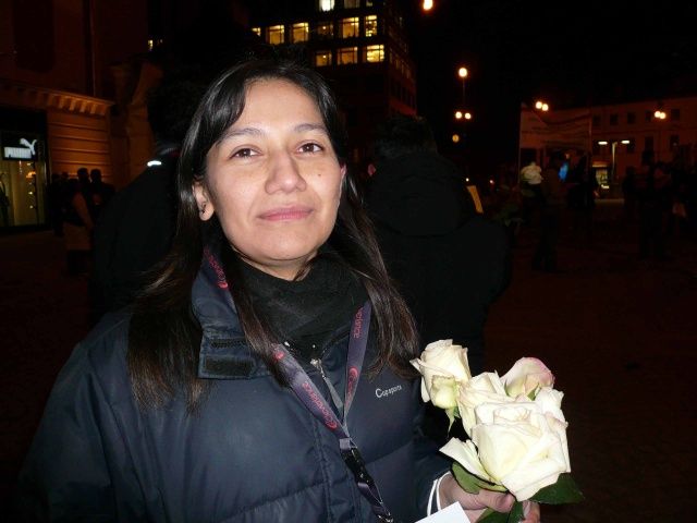 "Nejsme politická demonstrace, chceme mír," říká Sandra Huérfano. | Foto: Roman Gazdík