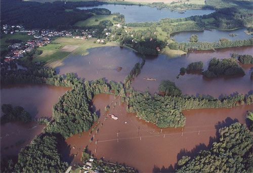 Veselí nad Lužnicí - povodně 2002 | Foto: Povodí Vltavy