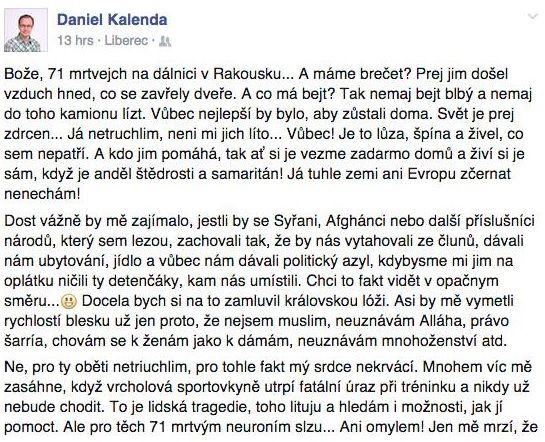 Foto: Facebookový profil Daniela Kalendy