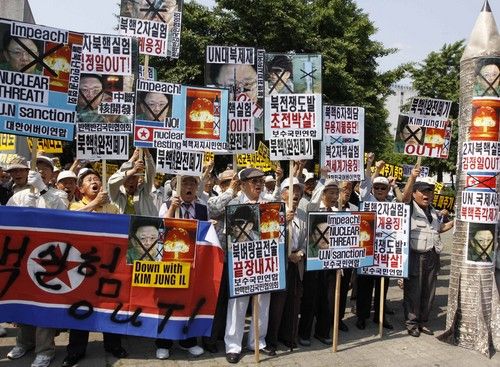 Jižní Korea, Soul: pondělní protesty proti severokorejskému jadernému testu | Foto: Reuters