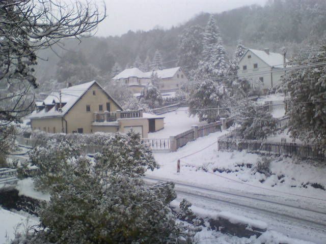 Foto: Petrovice, ráno 15.10., foceno mobilním telefonem