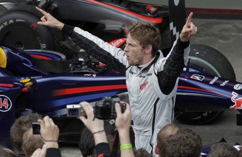 Jenson Button dává najevo své emoce | Foto: Sport