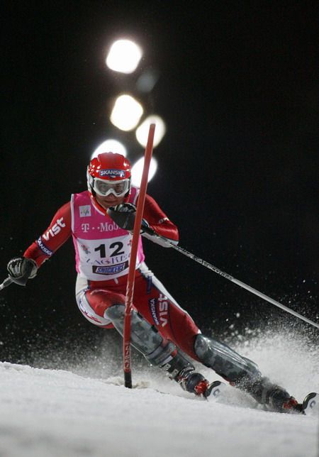 Česká slalomářka Šárka Záhrobská na trati závodu v Záhřebu, kde si třetím místem zajela dosavadní maximum v SP. | Foto: Reuters