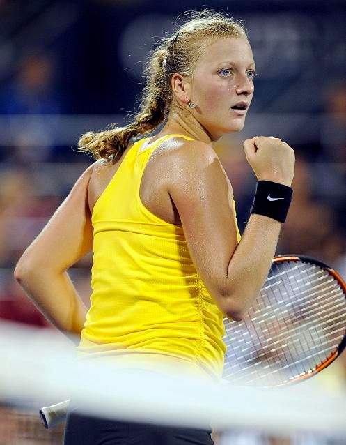 Petra Kvitová se raduje z postupu do osmifinále US Open (2009) | Foto: Reuters