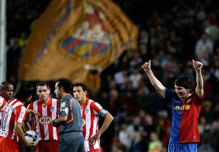 Hráči Atlétika Madrid byli Barcelonou vyškoleni. Jako v případě gólu Messiho | Foto: Reuters