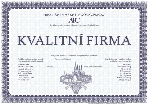 Certifikát Kvalitní firma | Foto: Aktuálně.cz