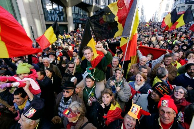 Belgičané demonstrují svou jednotu | Foto: Reuters