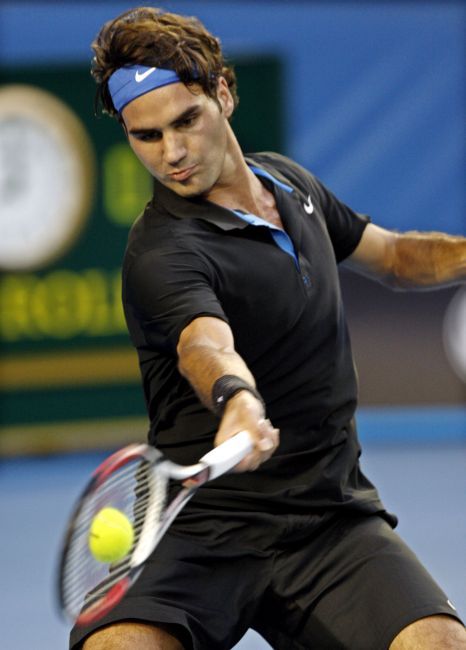 Federerův forhend. | Foto: Reuters