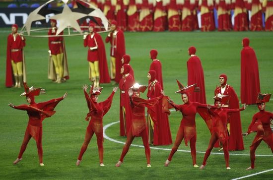 Zahajovací ceremonilál finále Ligy mistrů | Foto: Reuters