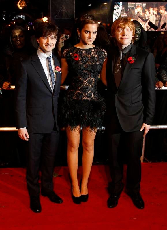 Premiéra filmu Harry Potter - Daniel Radcliffe, Emma Watson a Rupert Grint. | Foto: Reuters