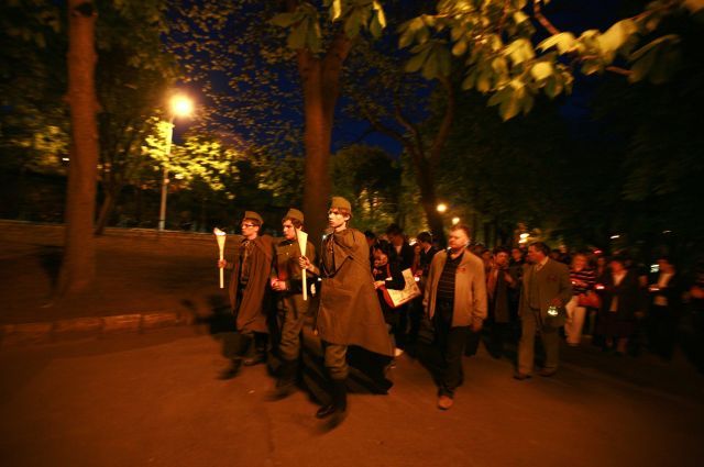 Pochod ve Stavropolu na jihu Ruska. | Foto: Reuters