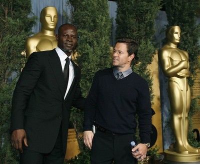 Djimon Hounsou a Mark Wahlberg na setkání umělců nominovaných na Oscara v Beverly Hills | Foto: Reuters