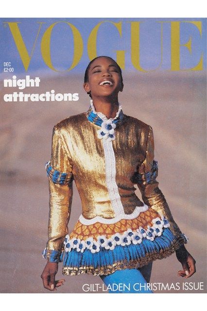 Na obálce z prosince 1987 je ne příliš rozpoznatelná modelka Naomi Campbell. Bylo jí tehdy sedmnáct let a v modelingovém světě se pohybovala druhým rokem. | Foto: Vogue