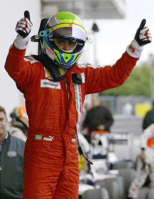 Felipe Massa slaví třetí místo | Foto: Sport