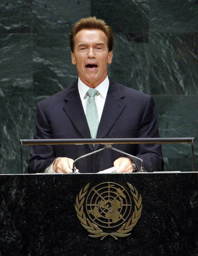 Hrozbu oteplování komentoval i kalifornský guvernér Arnold Schwarzenegger. | Foto: Reuters