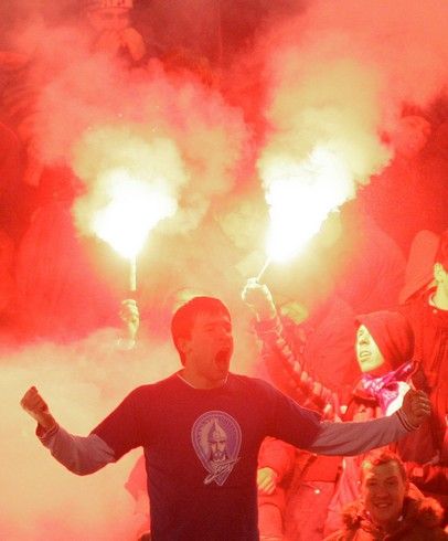 Fanoušci Zenitu Petrohrad slaví postup | Foto: Reuters