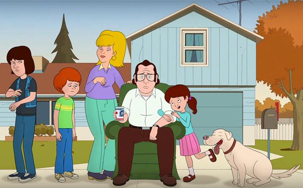 Animovaný sitcom F Is For Family spoluprodukuje hollywoodský herec Vince Vaughn, zatím šestidílný seriál vypráví o typické americké rodince ze 70. let 20. století. Hlavou rodiny je Frank, který tvrdě pracuje pro leteckou společnost a zabrat dostává i doma. Jeho nejstarší syn propadá ve škole, toho nejmladšího zase spolužáci šikanují a manželka Sue se chce stát něčím víc než jen matkou a manželkou. | Foto: Netflix