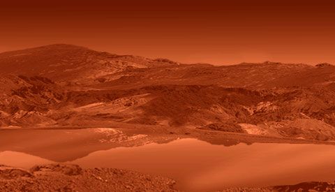 Takto by podle NASA mohlo jezero na povrchu Titanu vypadat | Foto: NASA/JPL