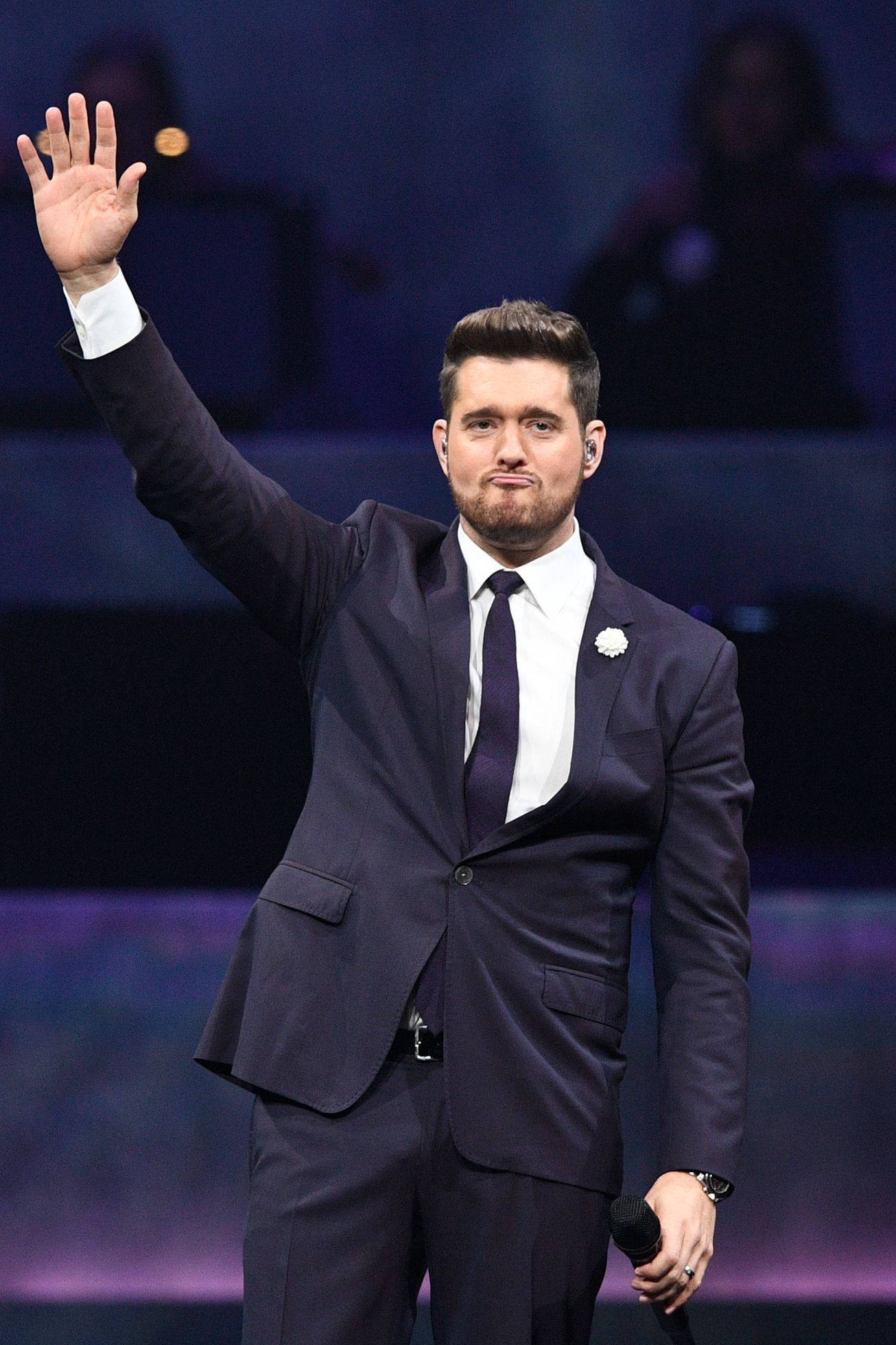 Snímek z úterního koncertu Michaela Bublého v pražské O2 areně.