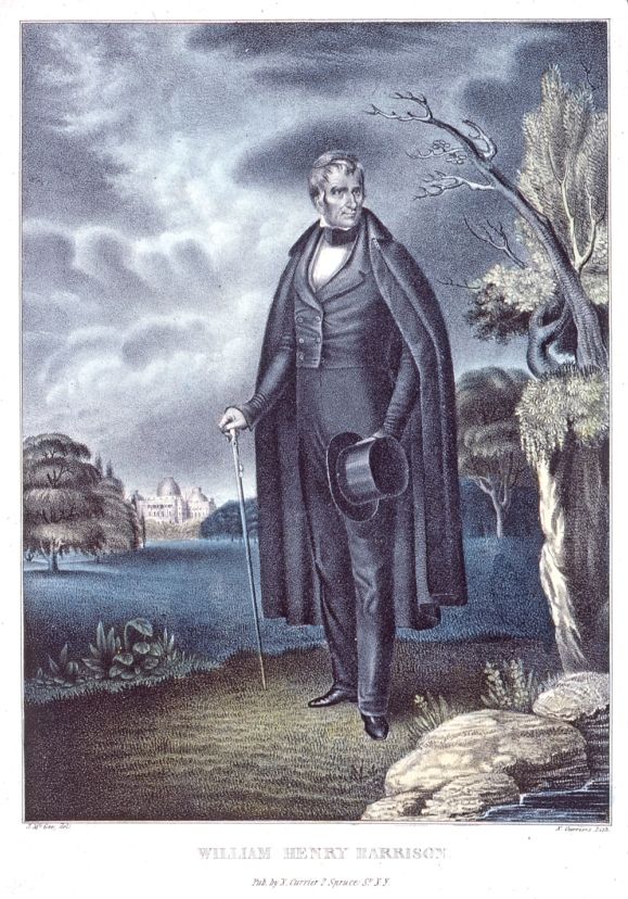 1840. William Henry Harrison jako distingovaný protikandidát prezidenta Martina Van Burena. Sice vyhrál, ale v Bílém domě strávil jen měsíc. Byl prvním prezidentem USA, který zemřel ve funkci (na zápal plic). | Foto: Knihovna Kongresu USA