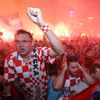 Fanoušci v chorvatském Záhřebu slaví po semifinále MS 2018 Chorvatsko - Anglie