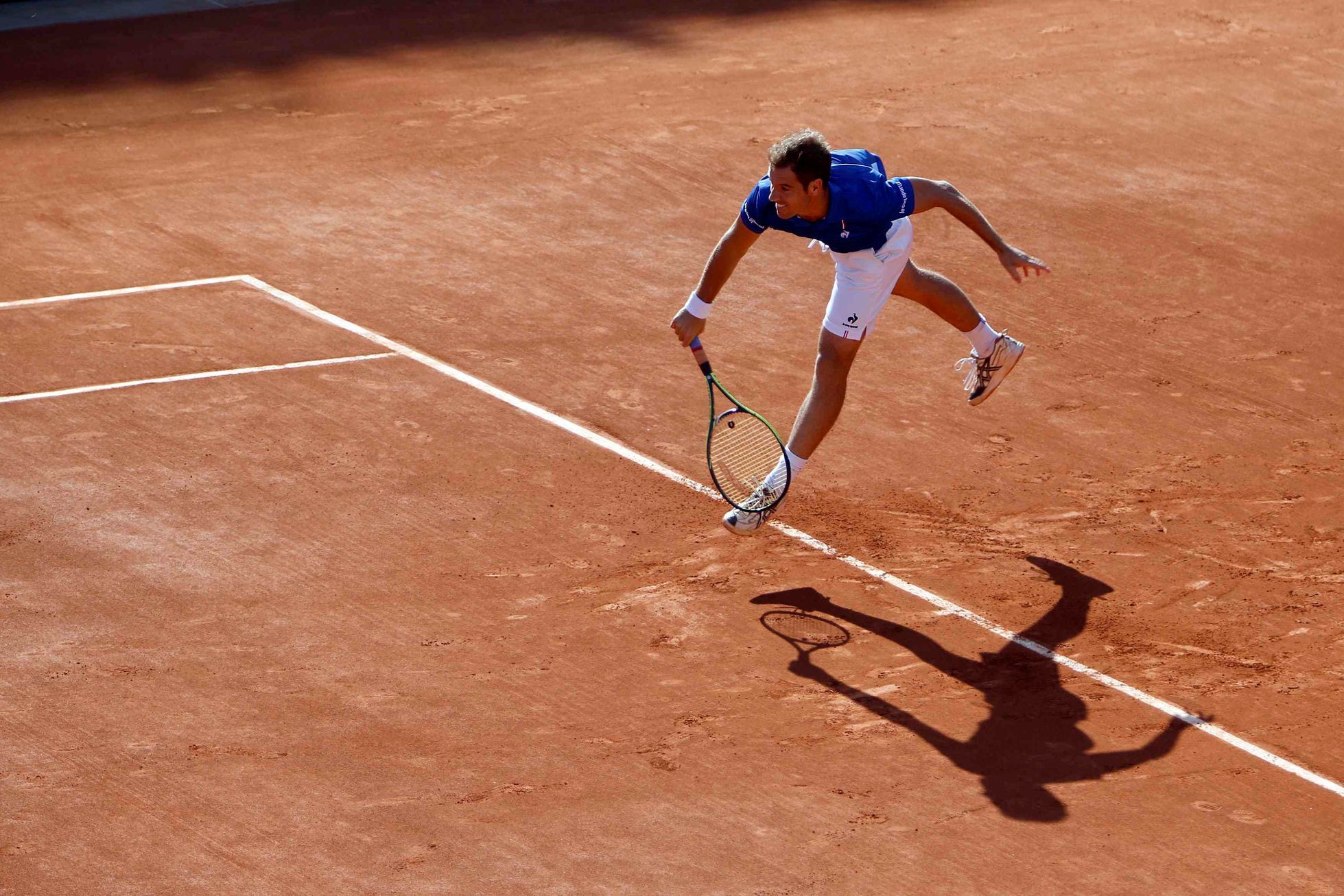 Richard Gasquet v utkání s Berdychem v semifinále Davis Cupu 2014