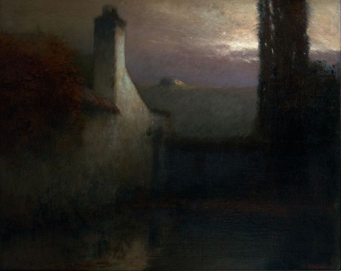 Jakub Schikaneder: Soumrak, 1896, olej na plátně