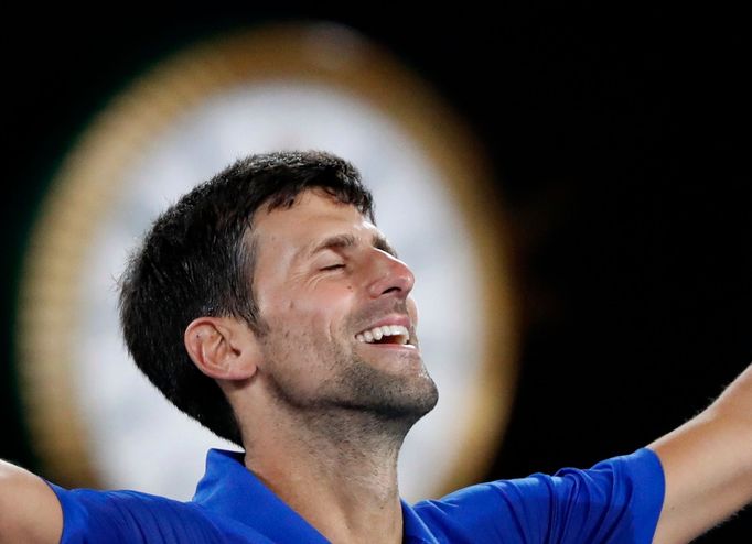 Novak Djokovič ve finále Australian Open 2019.