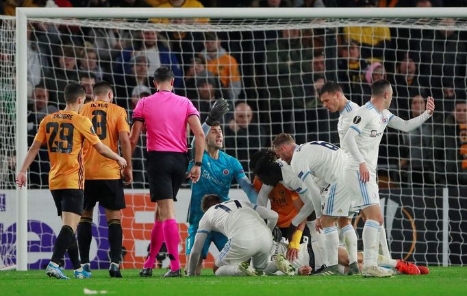 Soccer Football - Europa League - Group L - Wolverhampton Wanderers v Slovan Bratislava - Molineux Stadium, Wolverhampton, Britain - November 7, 2019  Slovan Bratislava's