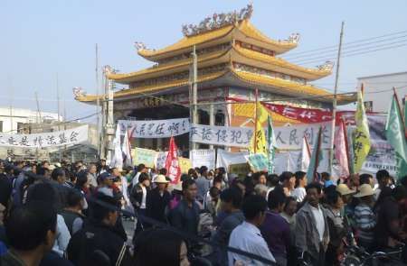 Čína: protesty ve vesnici Wu-kchan