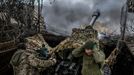 Ukrainian service members fire an L119 howitzer towards Russian troops near the front-line town of Bakhmut, amid Russia's attack on Ukraine, in Donetsk region, Ukraine De