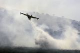 Hasiči nasadili do boje s živlem také letadla. Takto se hasil požár v italském letovisku Peschici v kraji Puglia.