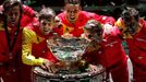 Tennis - Davis Cup Finals - Final - Caja Magica, Madrid, Spain - November 24, 2019   Spain's Rafael Nadal bites the trophy after winning the Davis Cup final   REUTERS/Sus