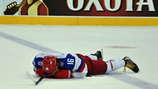 MS 2014, Rusko- Švédsko: zraněný Sergej Plotnikov