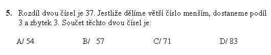 Test - gympl - uzavřené úlohy - 5