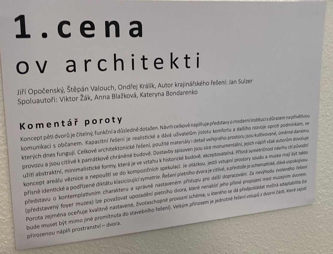 Hodnocení poroty, proč za vítěze vybrala právě kancelář ov architekti.